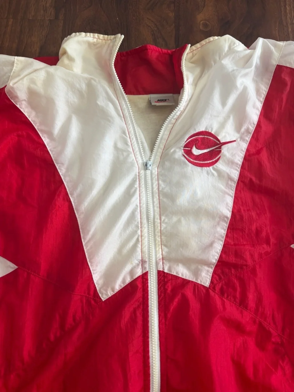 Vintage Nike 90d Red and White Windbreaker Jacket
